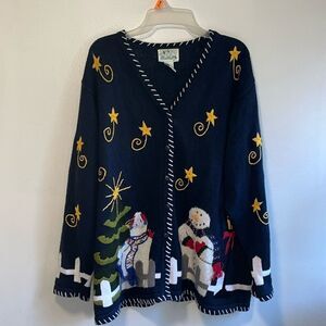 BEAUTIFUL VINTAGE CHRISTMAS SWEATER FROM THE QUACKER FACTORY